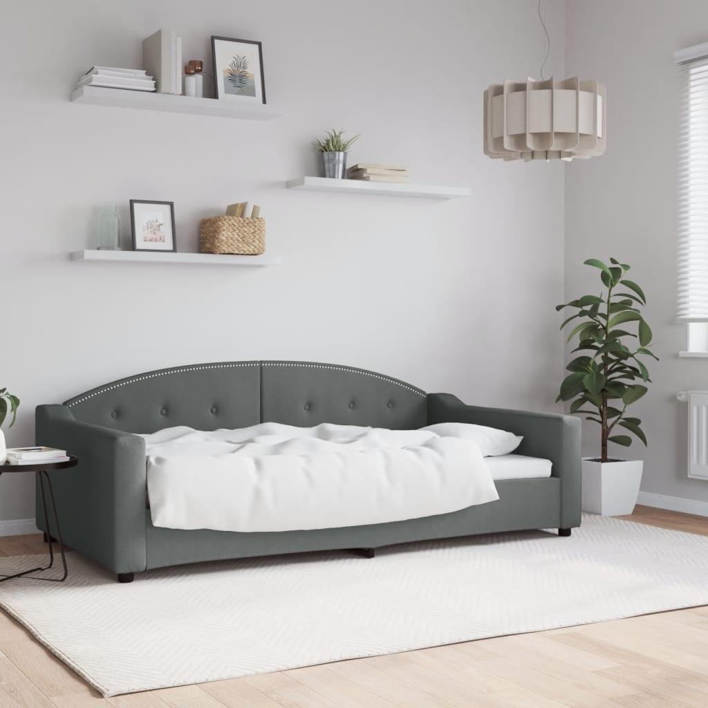 Daybed 100 x 190 cm i stof mørkegrå