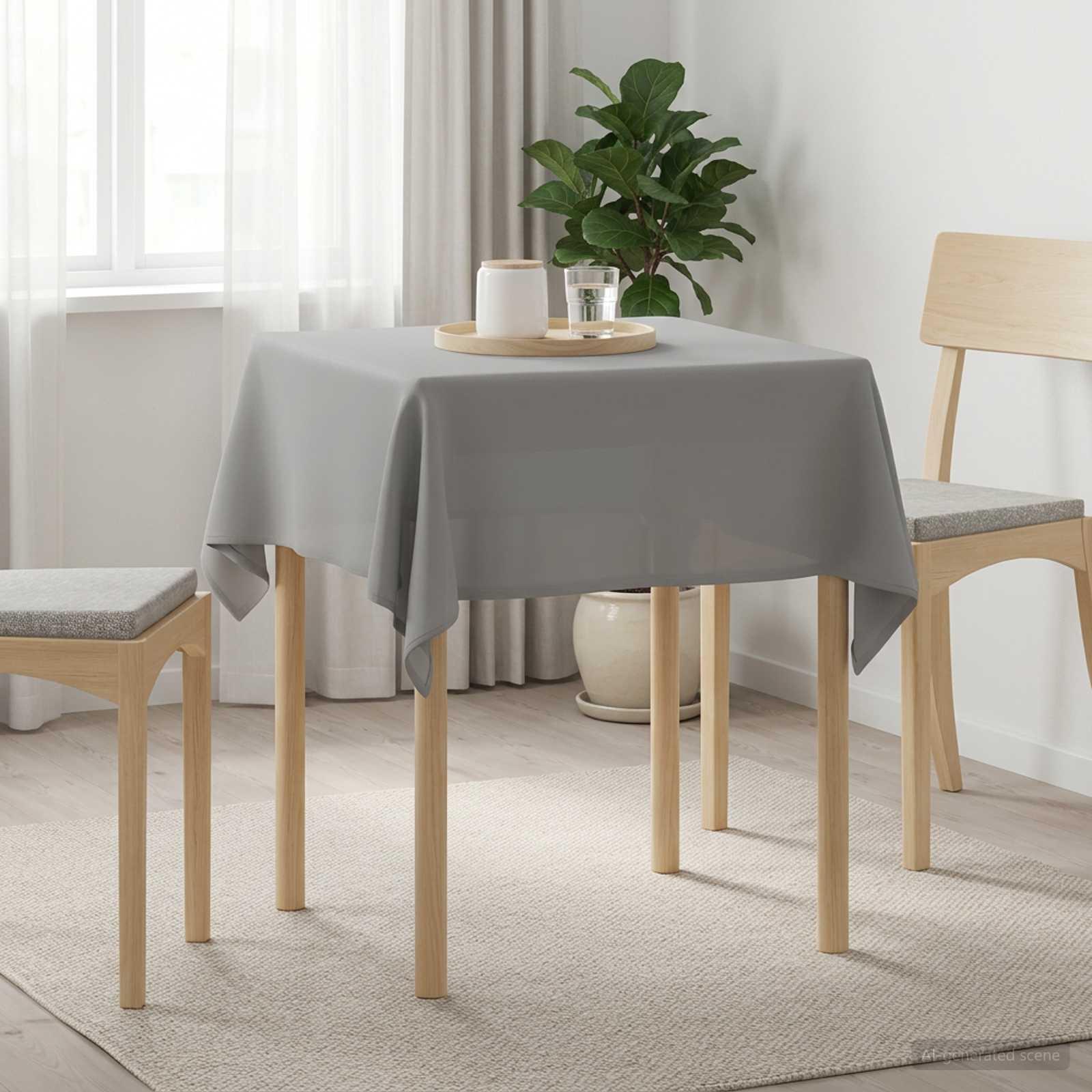 Bordklæde firkantet lysegrå 90 x 90 cm i polyester
