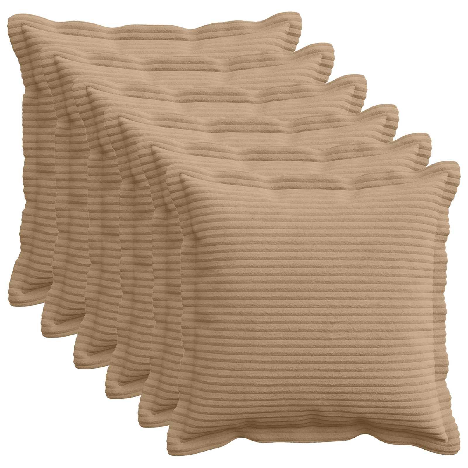 Pudebetræk HOUTEN 6 stk. brun 35 x 35 cm i cordfløjl