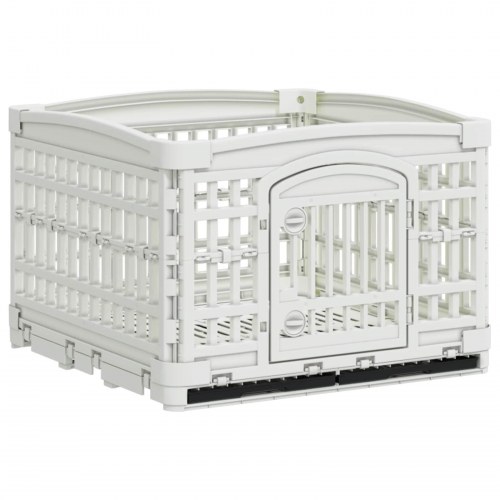 4-panelers hunde legegrind 122 x 106,5 x 82 cm plastik hvid