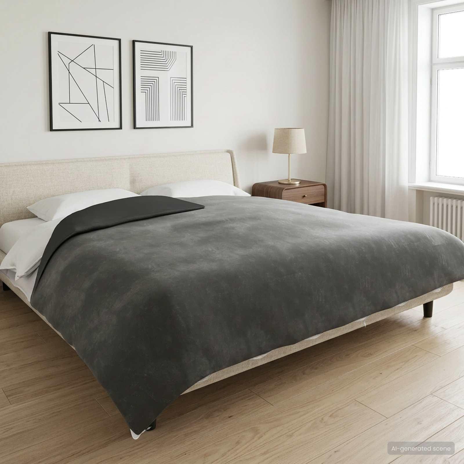 Vægtet tæppe med betræk antracit 200 x 220 cm 13 kg 100% bomuld 205T