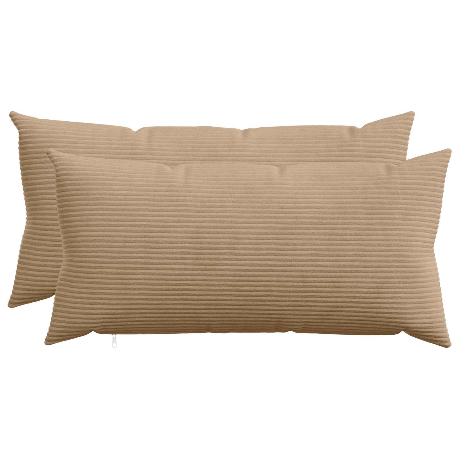 Pudebetræk HEERLEN 2 stk brun 40 x 80 cm i cordfløjl