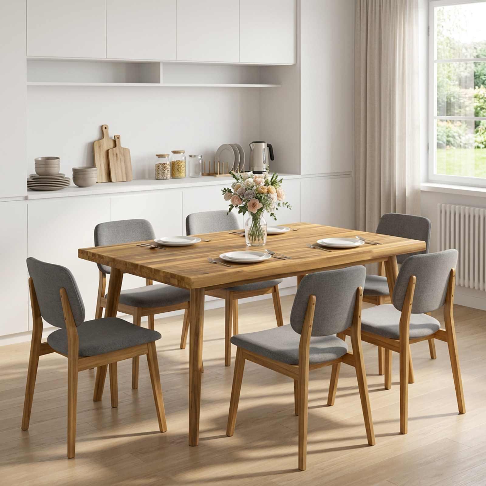 Rektangulær bordplade i massivt akacietræ 90 x 80 x 3 cm
