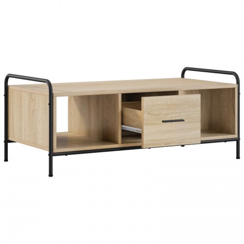 Sofabord i sonoma-eg med skuffe 99,5 x 49 x 41 cm