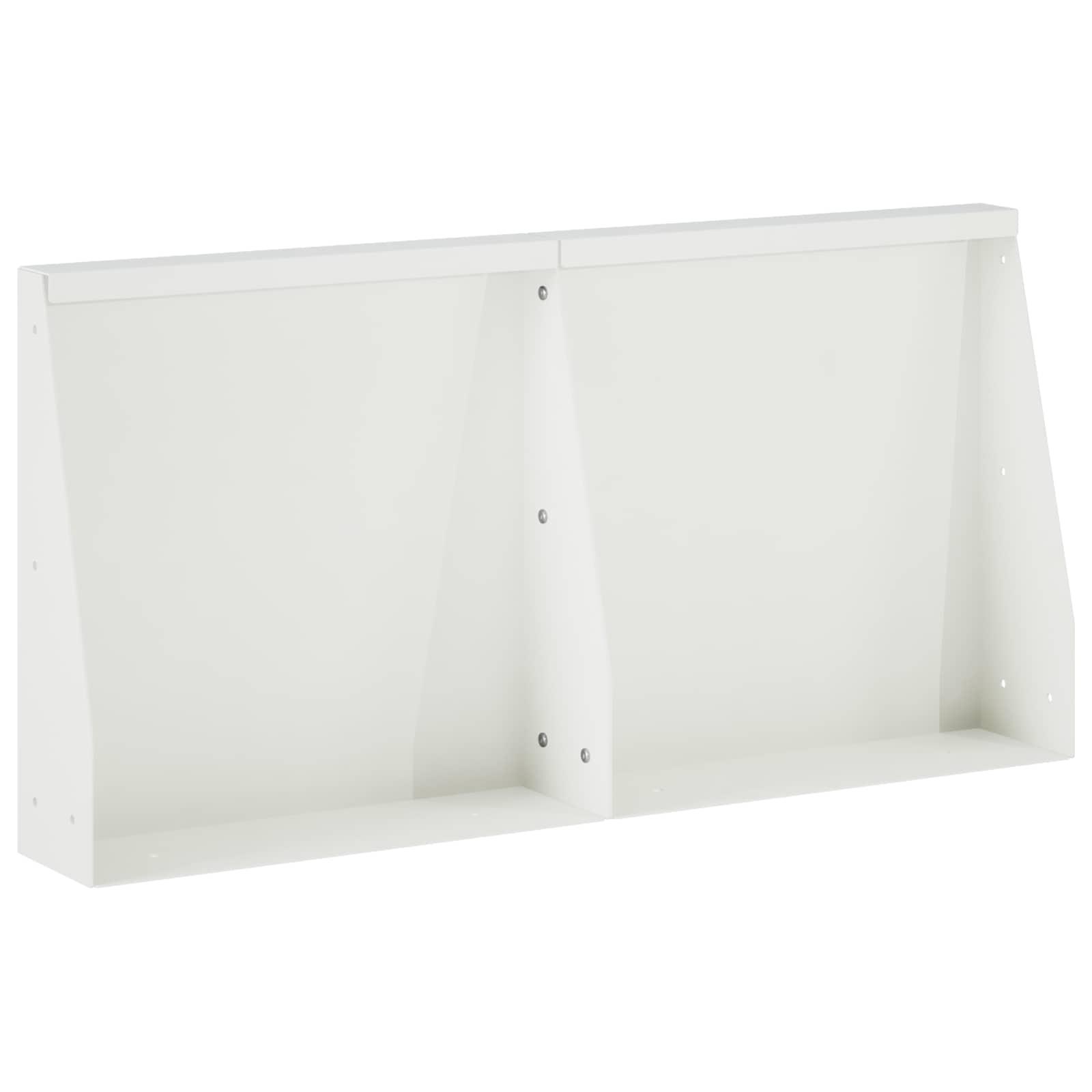 Støttemur 2 stk. i stål 40 x 12 x 30 cm - hvid