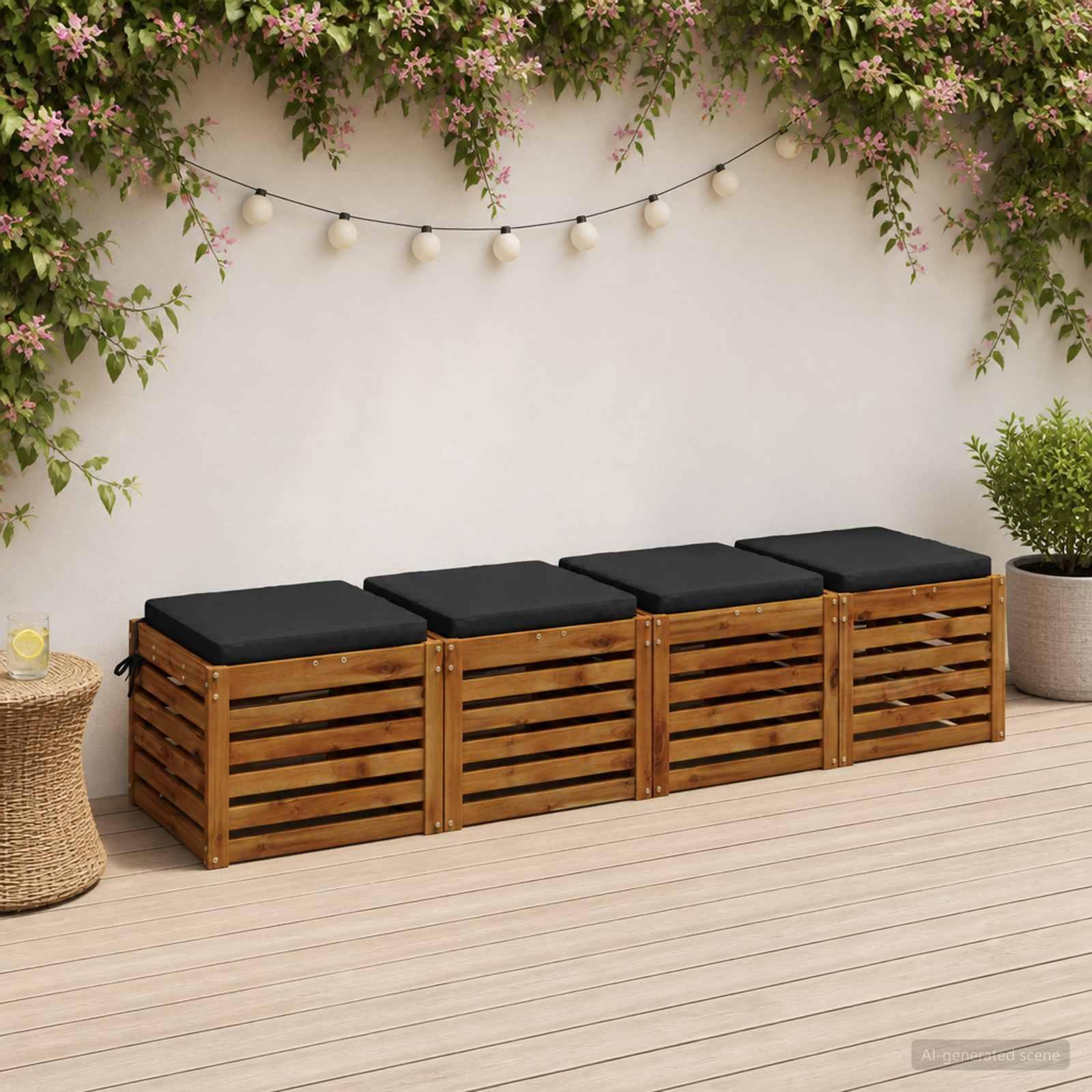 Sædepuder SOEST 4 stk. mørk blå i 100% polyester