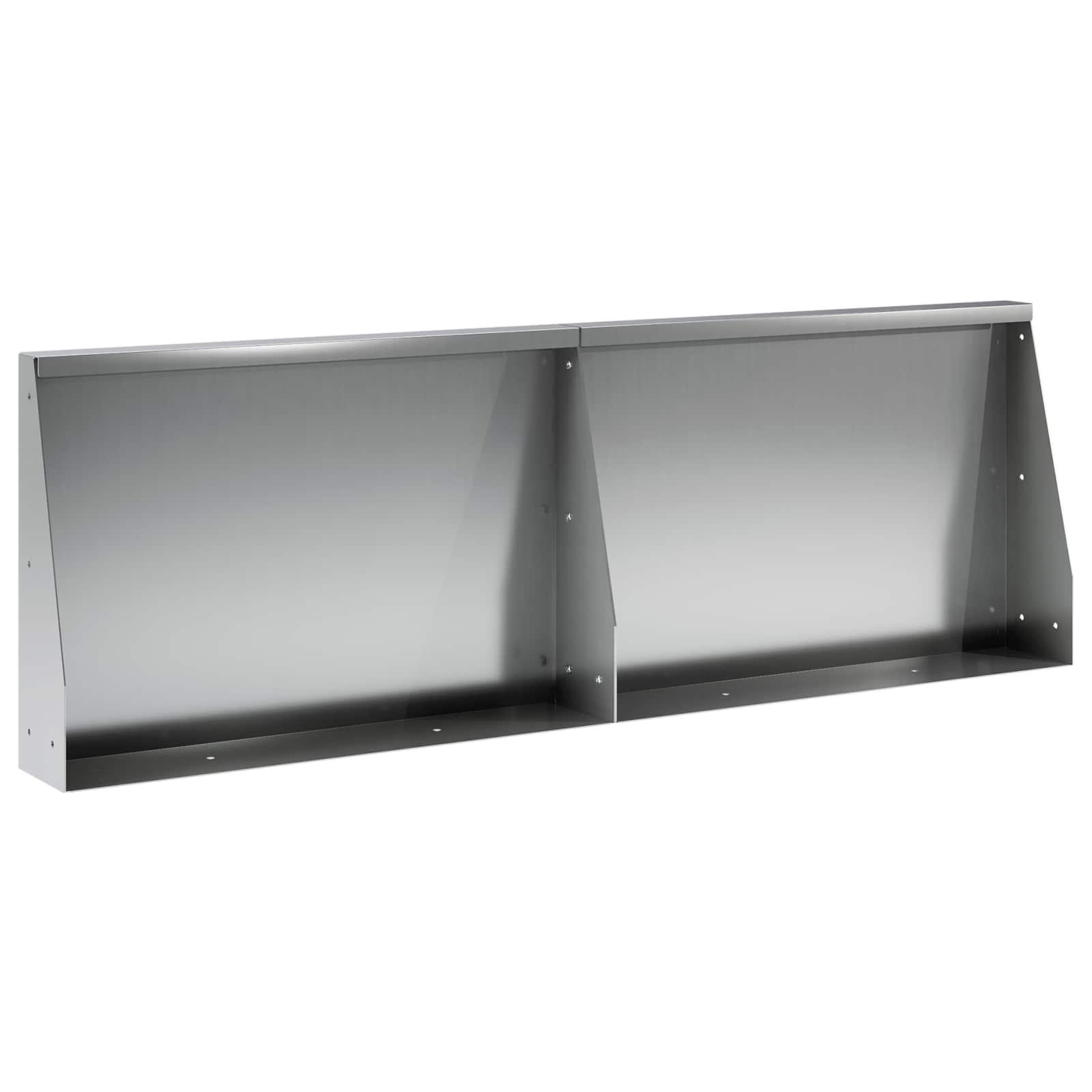 Støttemur 2 stk. 60 x 12 x 40 cm i galvaniseret stål - sølv