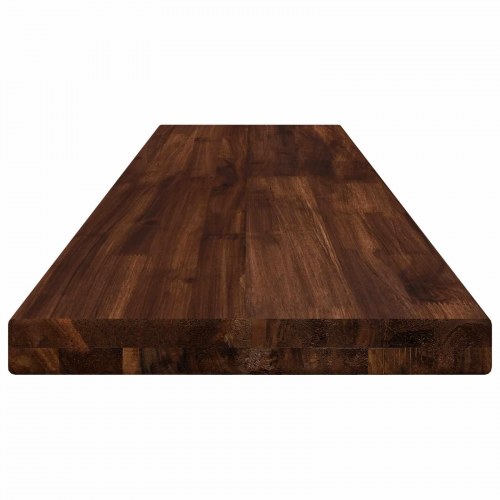 Rektangulær bordplade i massivt akacietræ 130 x 30 x 3 cm mørk brun