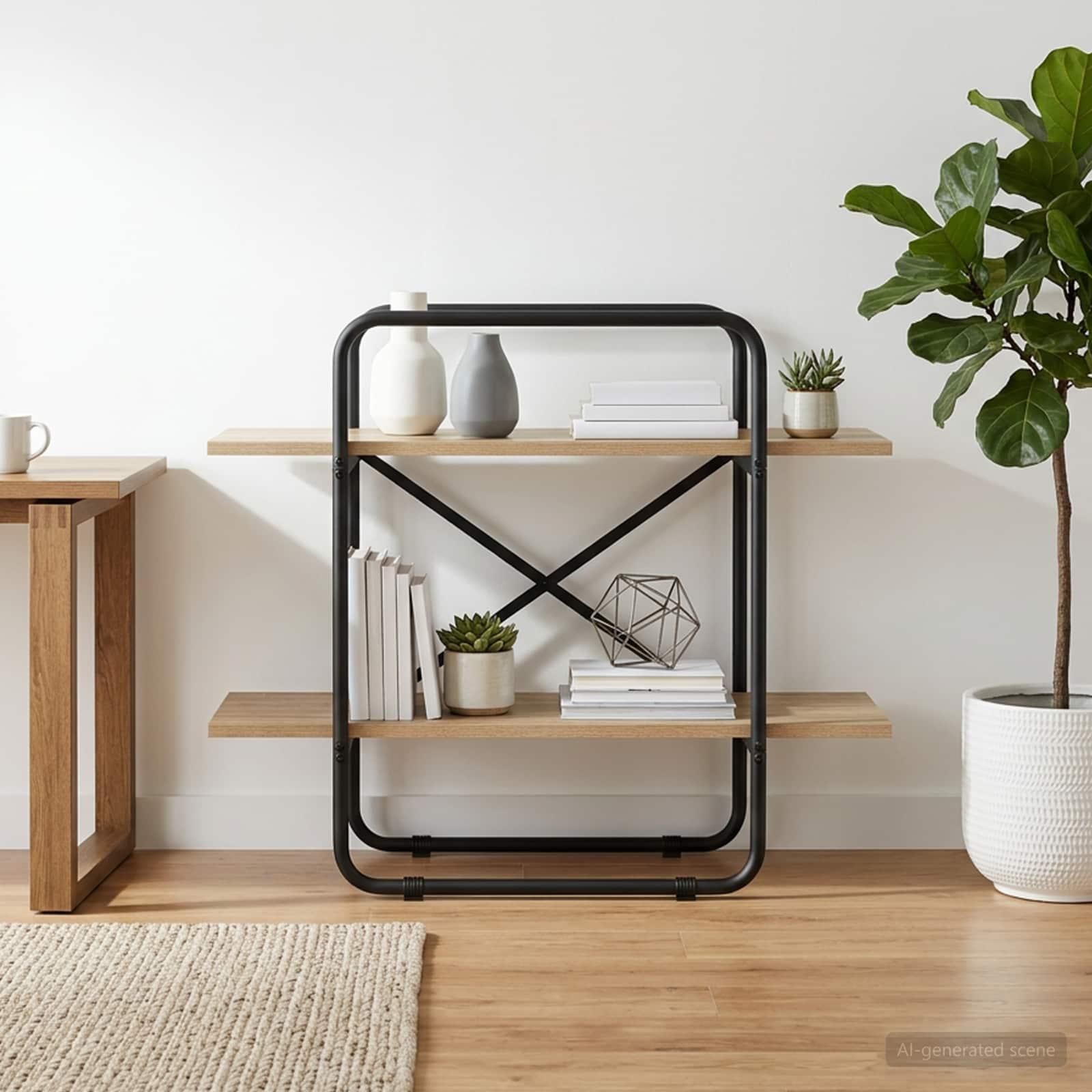 Bogreol i 2 niveauer 80 x 35 x 70 cm PB Sonoma-eg