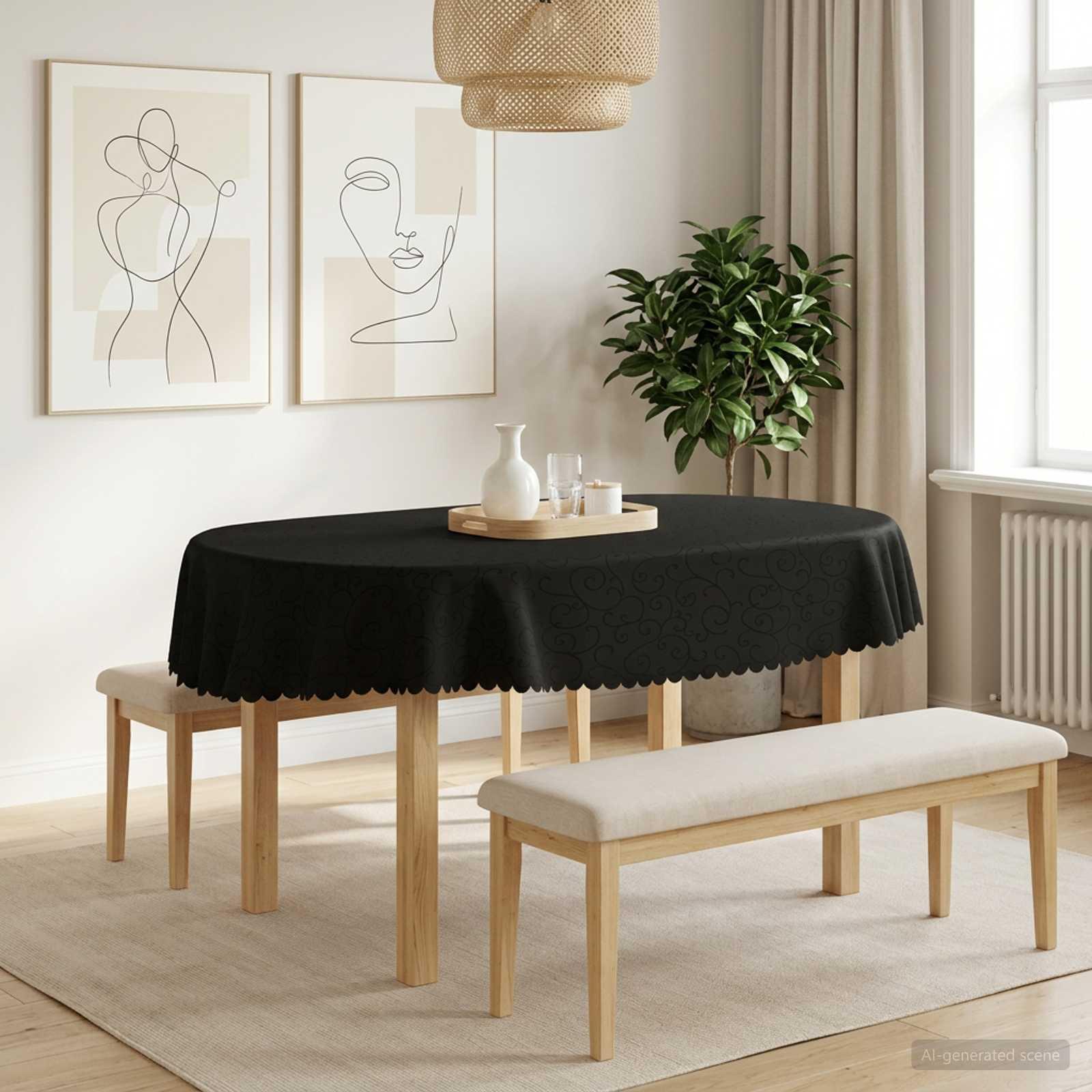 Bordklæde 5 stk. oval mørkegrå 130 x 180 cm