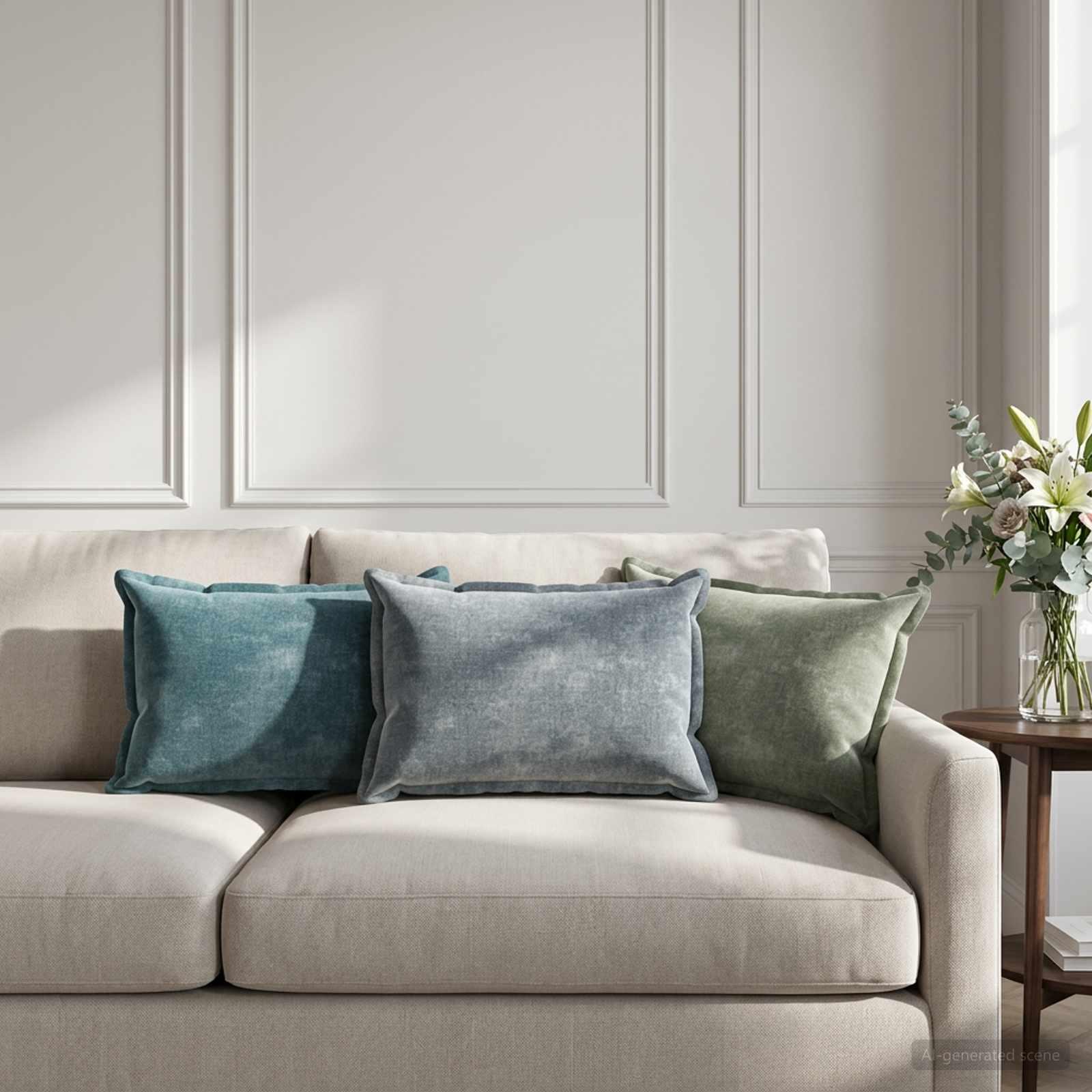 Pudebetræk HOUTEN 6 stk. grøn 30 x 50 cm i chenille