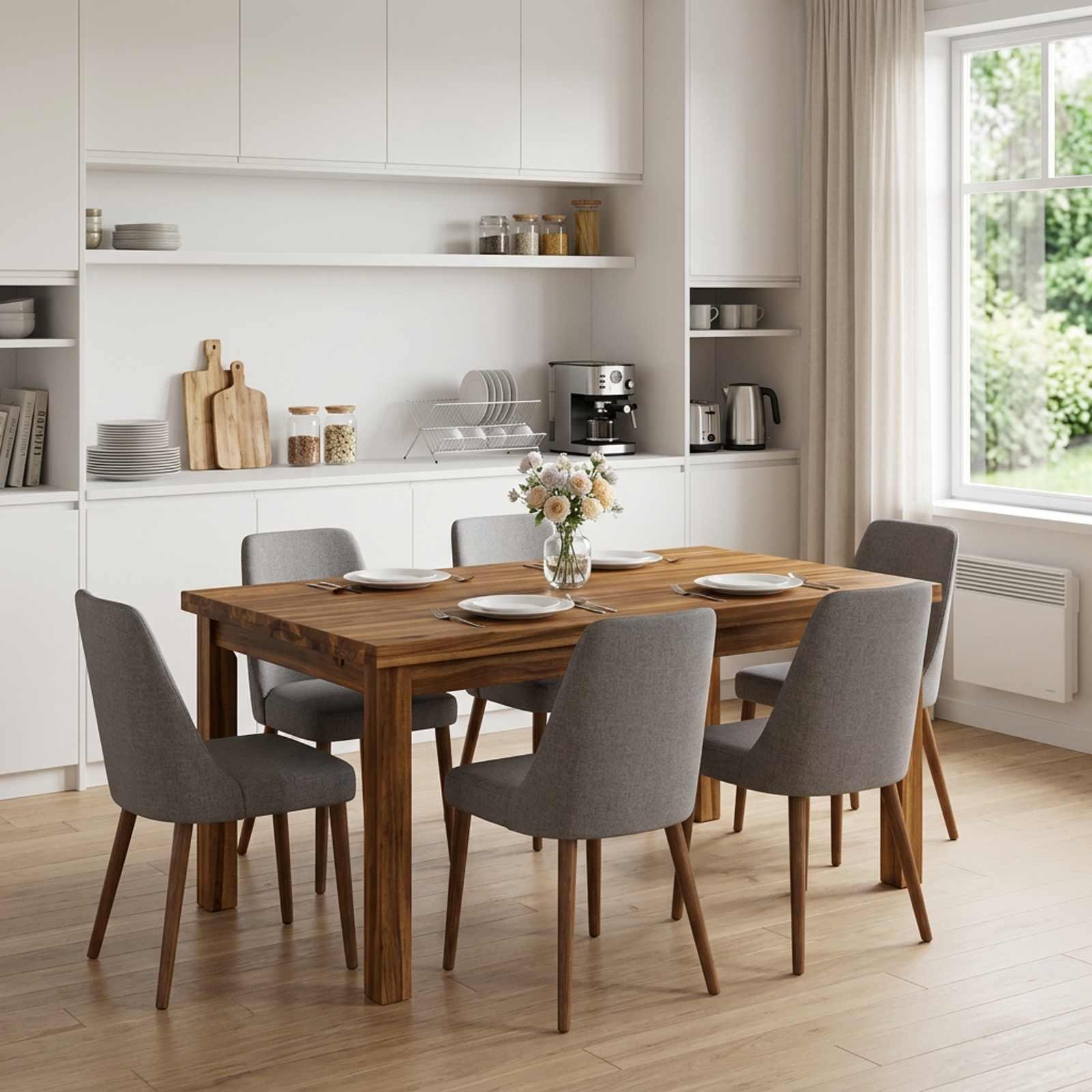 Rektangulær bordplade i massivt akacietræ 120 x 60 x 3 cm