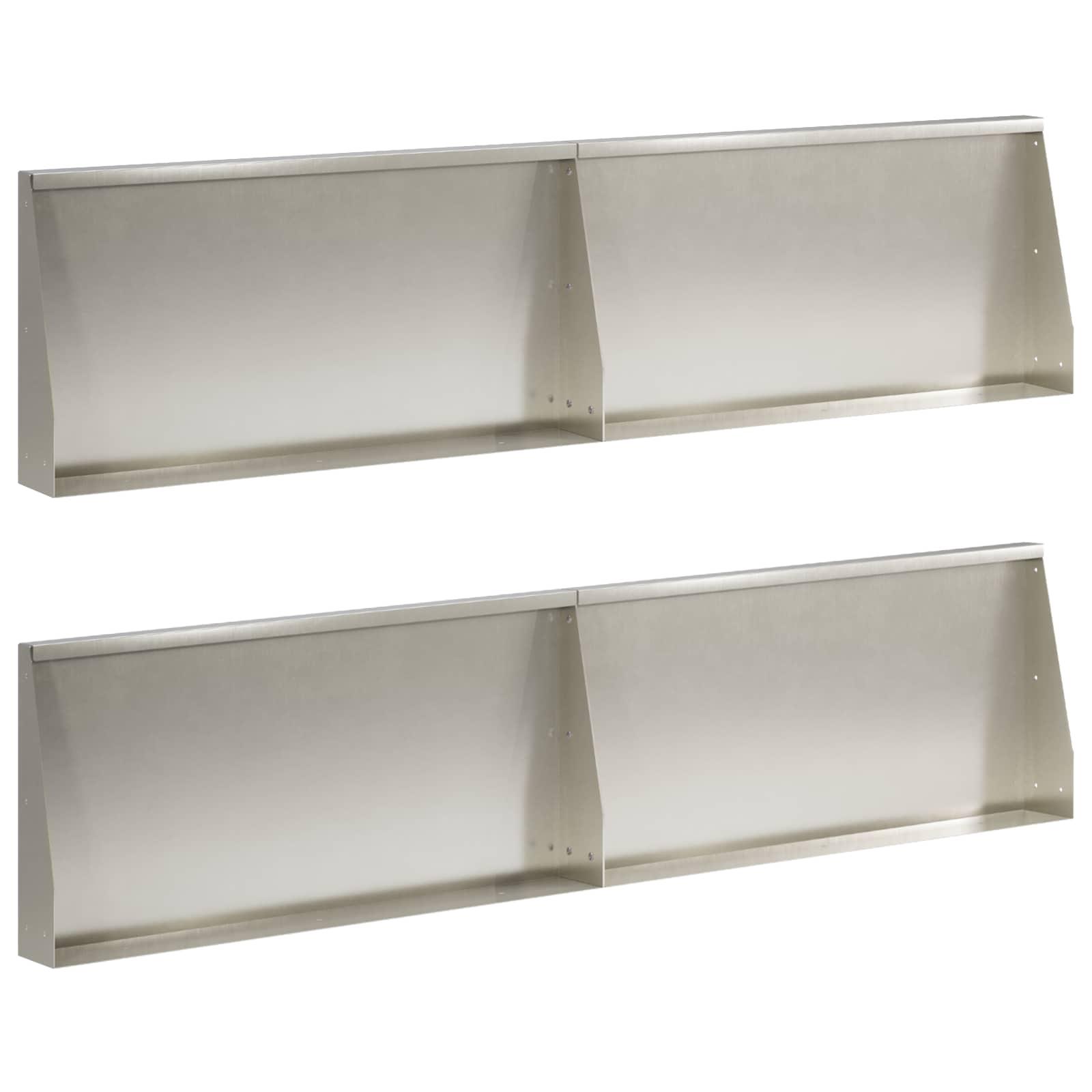 Støttemur 4 stk. 80 x 12 x 50 cm i rustfrit stål - sølv