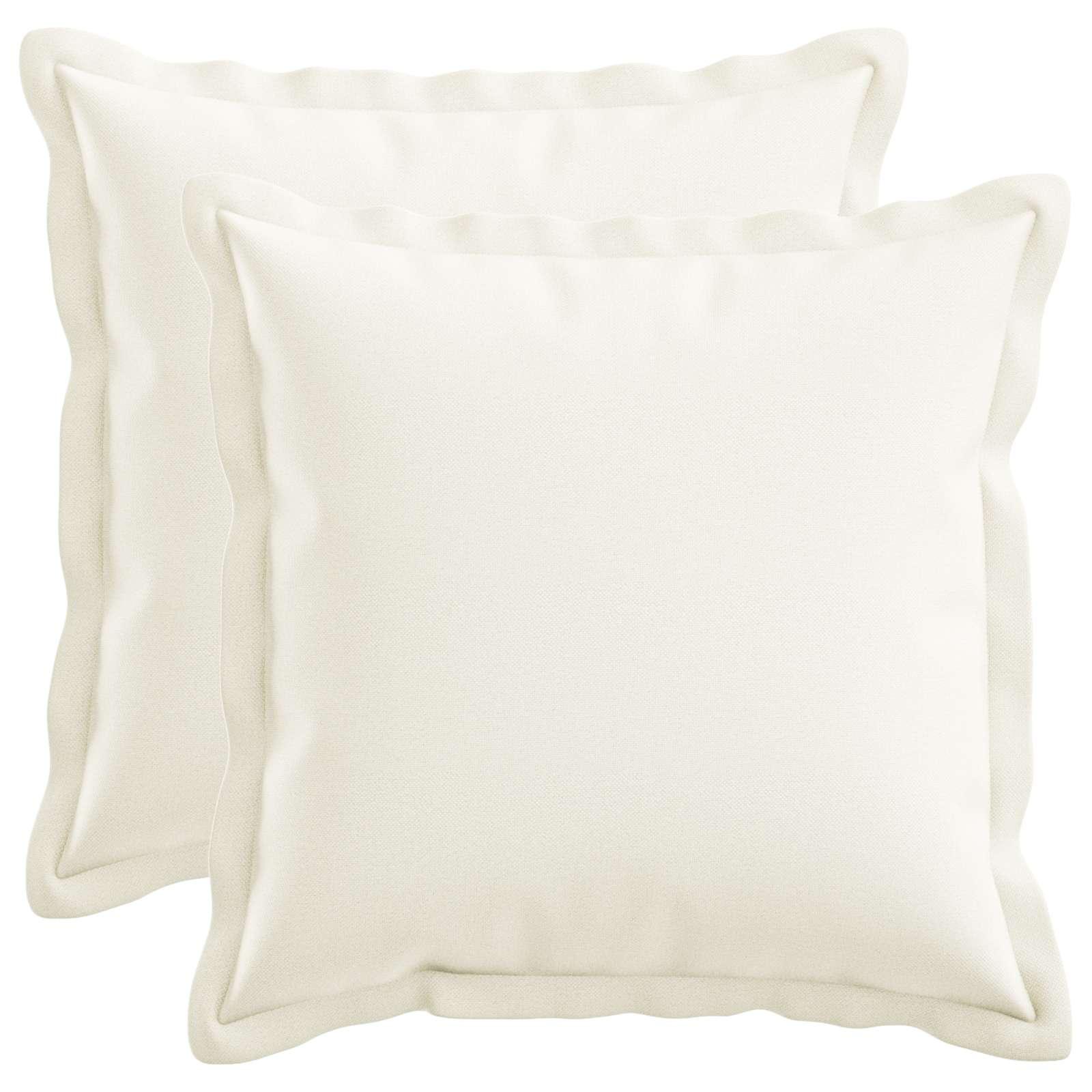 Pyntepuder med fyld HOUTEN 2 stk. 35 x 35 cm hvid faux linned