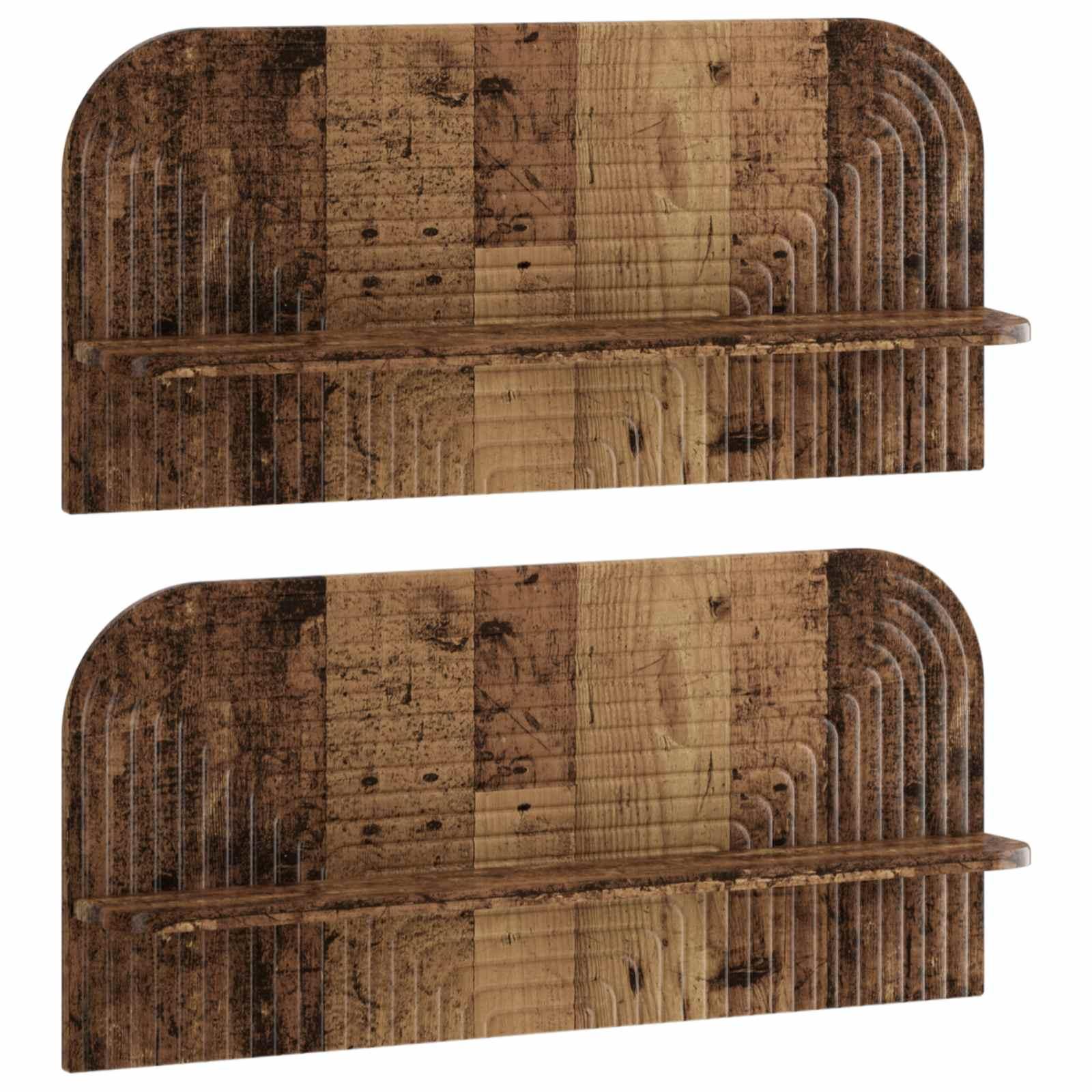 Væghylde 2 stk. i gammelt træ 80,5 x 13,5 x 37,5 cm