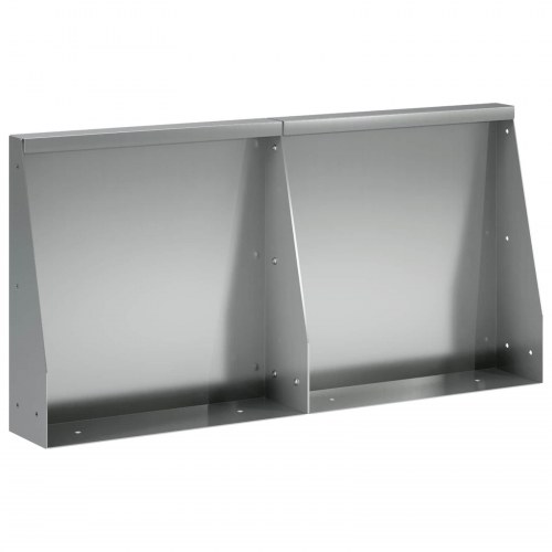 Støttemur i galvaniseret stål 2 stk. 40 x 12 x 40 cm sølv