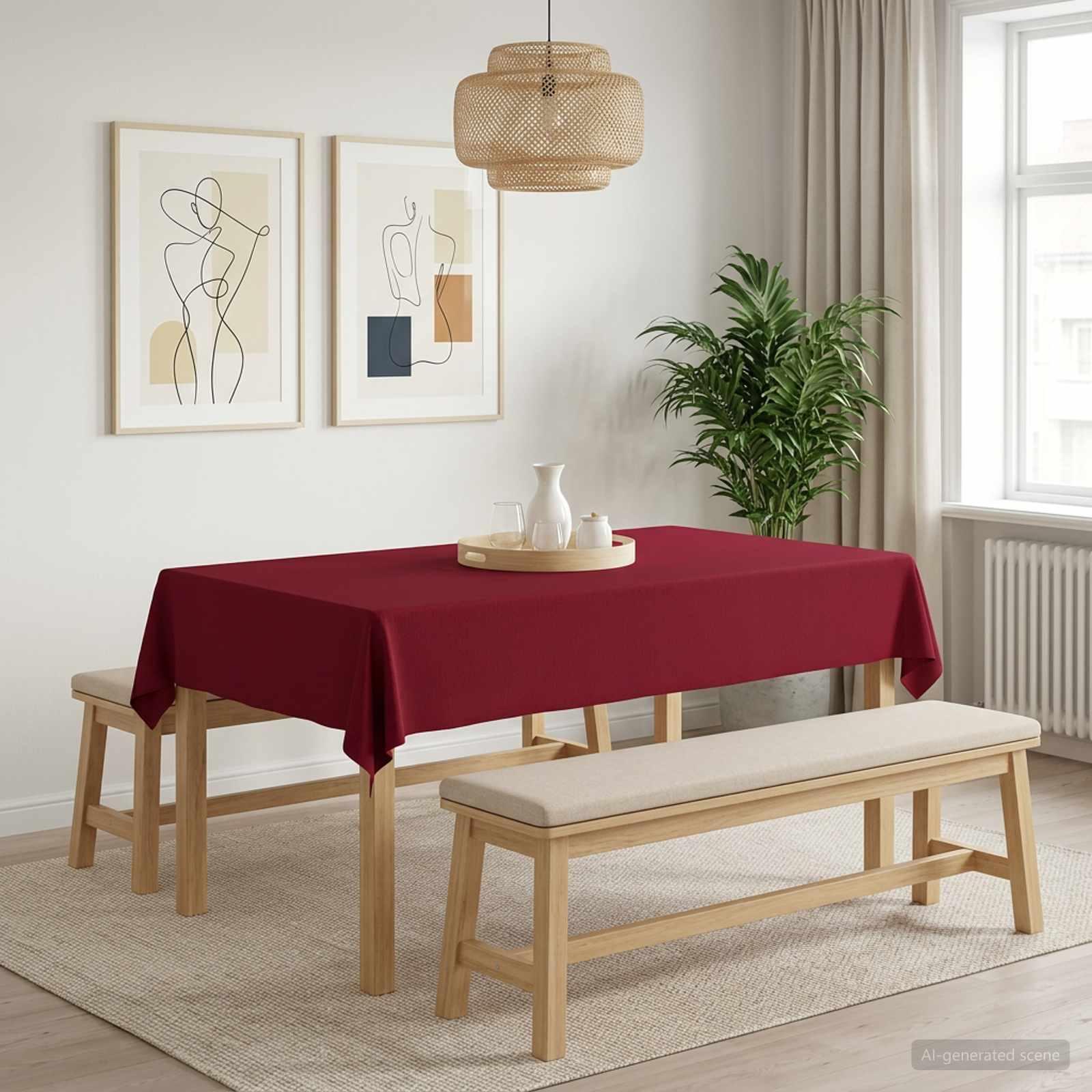 Bordklæde rektangulær vinrød 110 x 160 cm