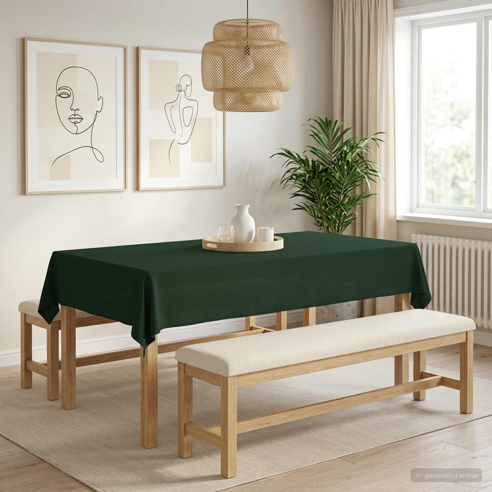 Bordklæde rektangulær mørkegrøn 110 x 160 cm