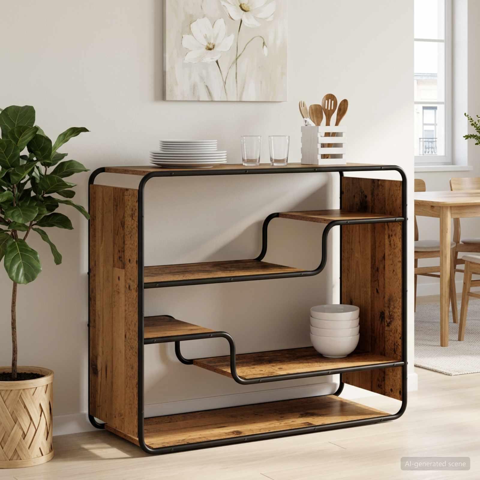 Skænk i gammelt træ 98 x 37,5 x 75,5 cm i konstrueret træ