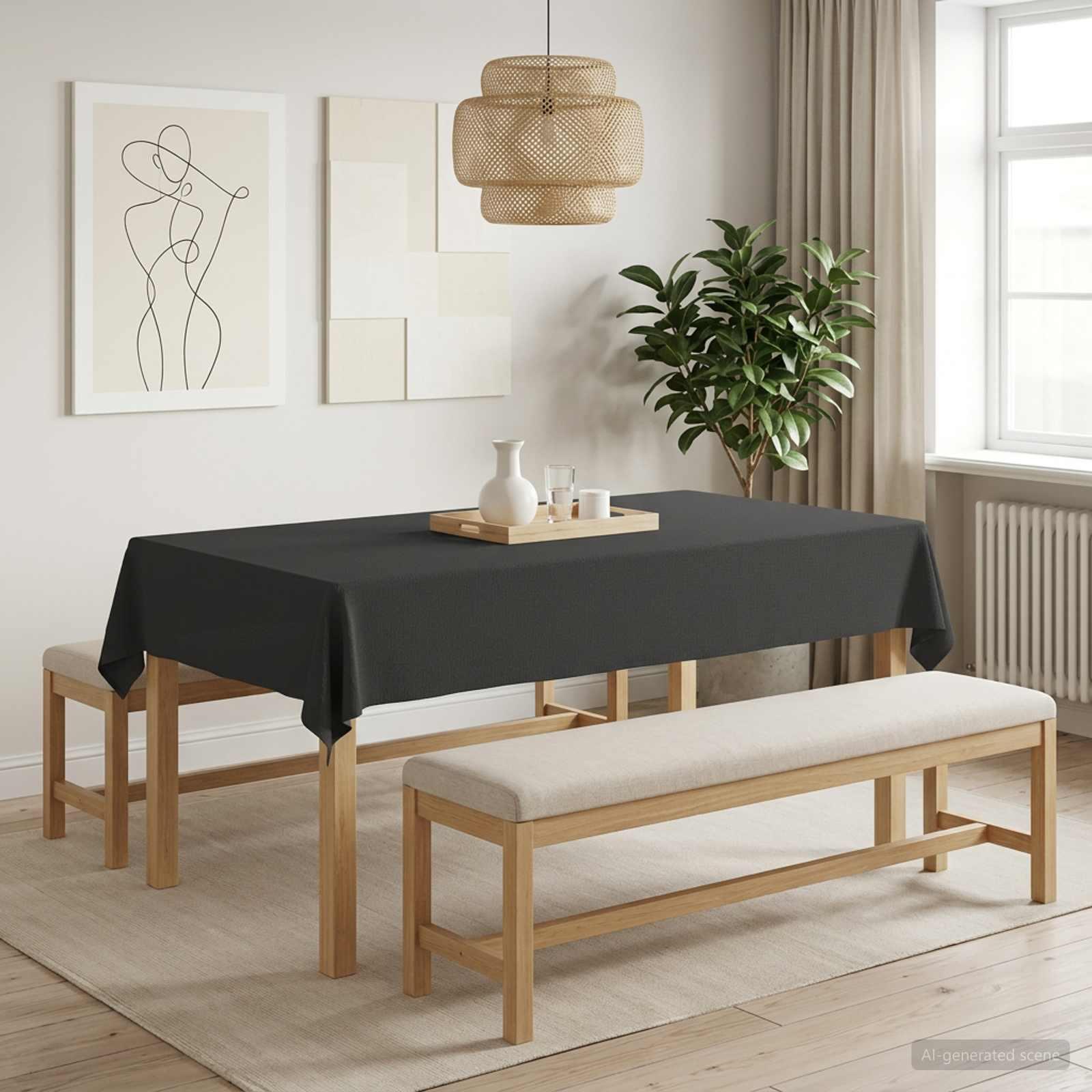 Bordklæde rektangulær mørkegrå 110 x 160 cm