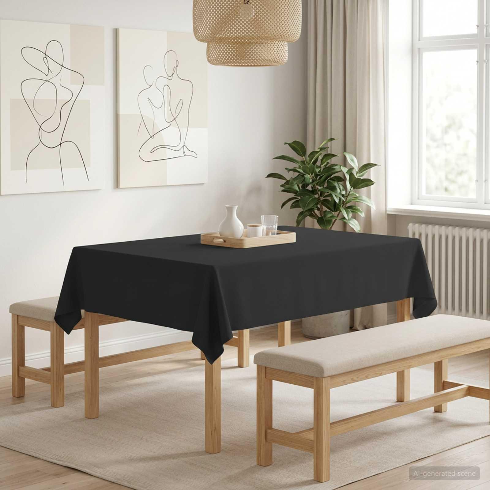 Bordklæde 5 stk. rektangulær mørkegrå 140 x 160 cm polyester