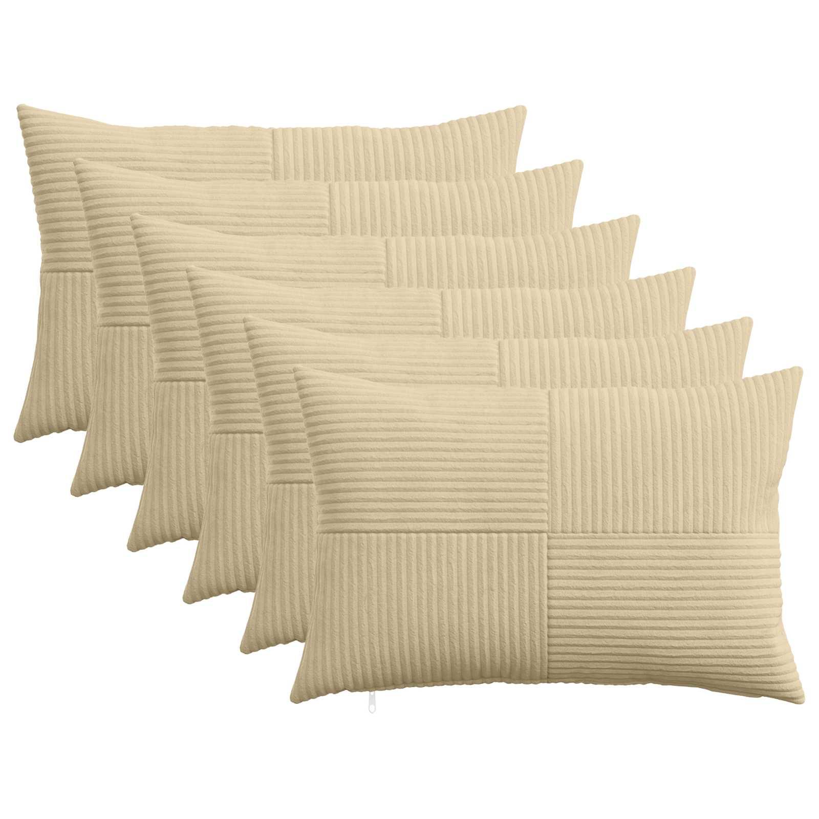 Pudebetræk 6 stk ALMELO grågrøn 50 x 70 cm i cordfløjl