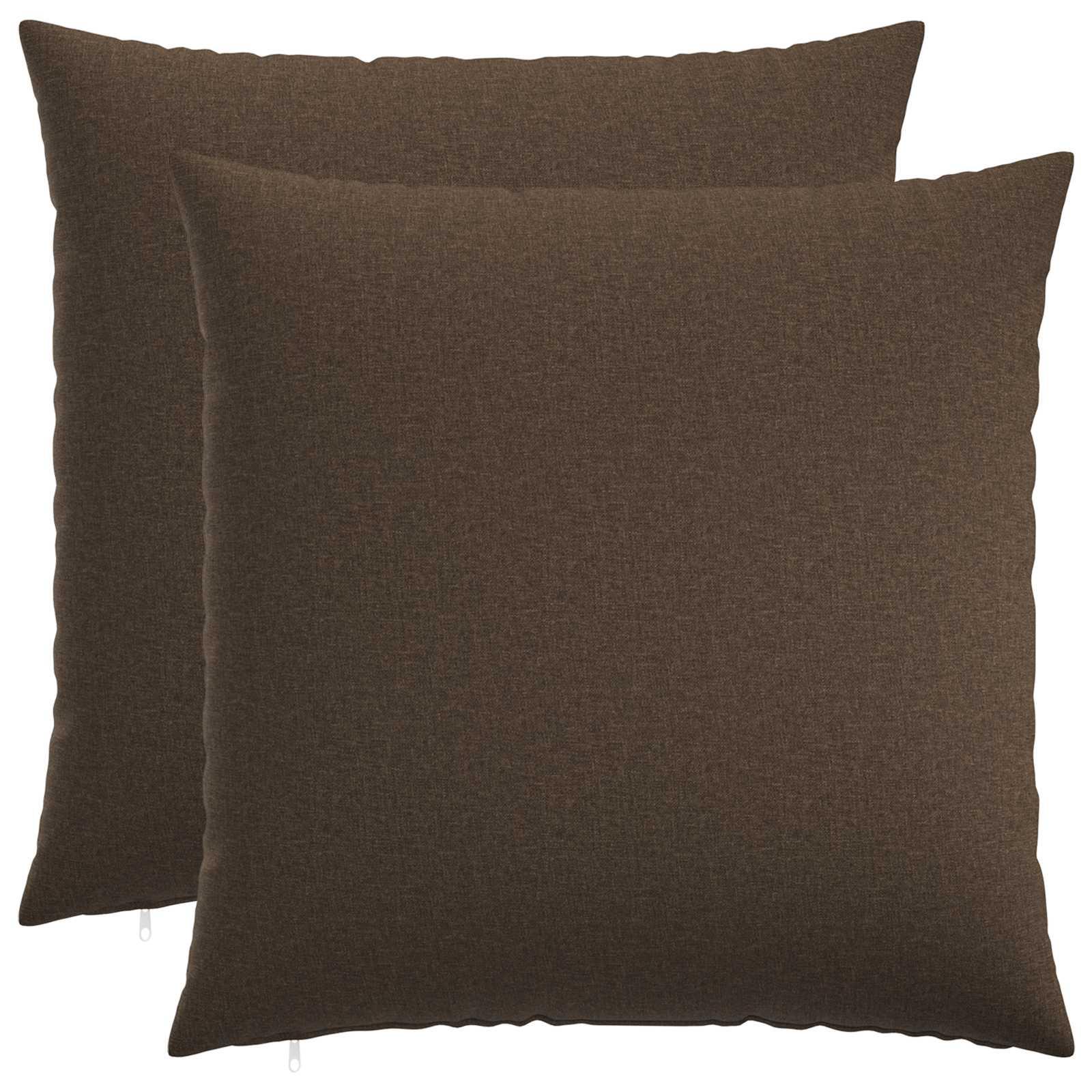Pyntepuder HEERLEN 2 stk. 60 x 60 cm gråbrun stof