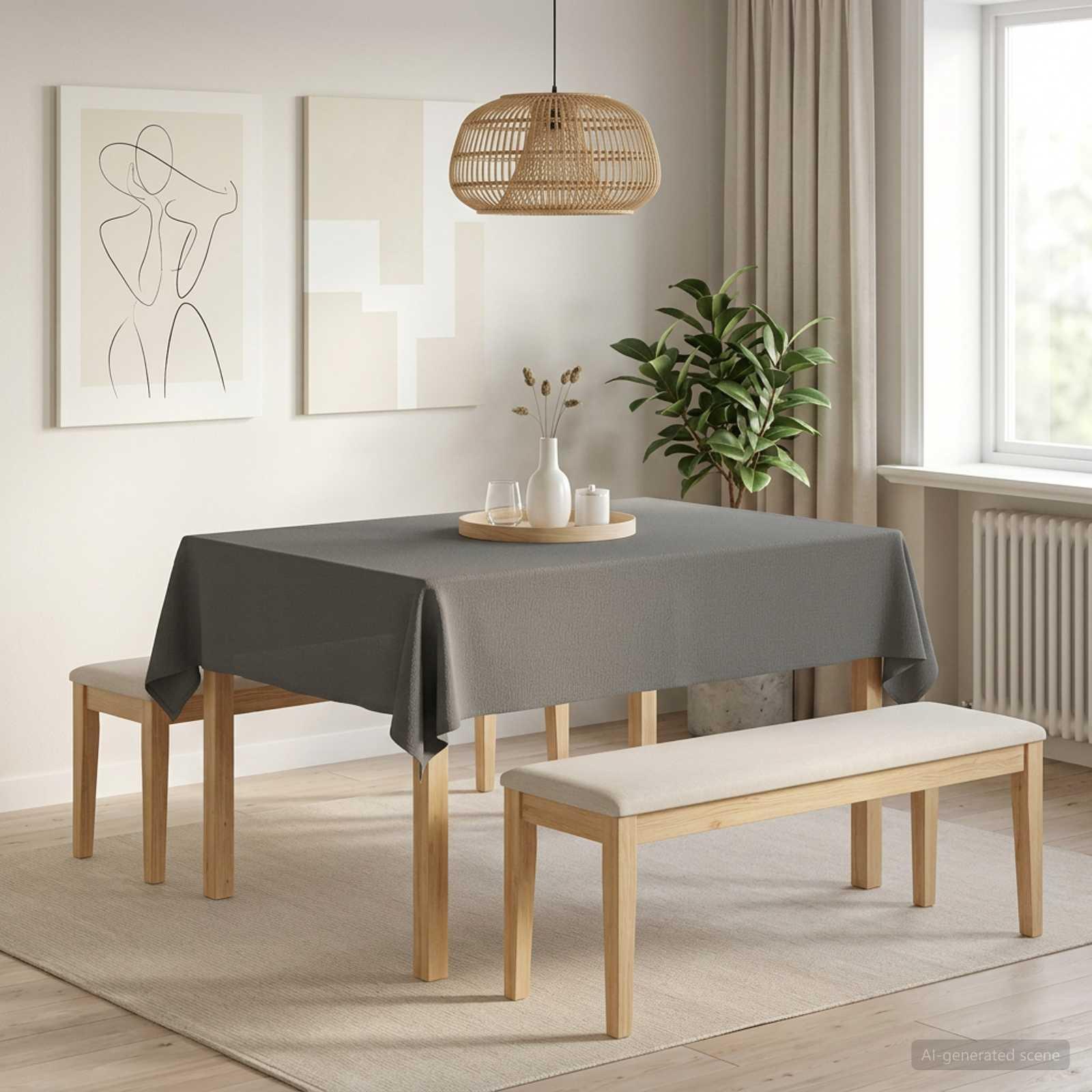 Bordklæde rektangulær lysegrå 110 x 140 cm