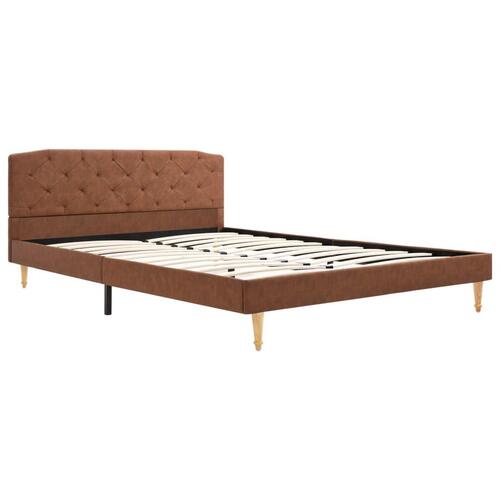 Seng med madras 140 x 200 cm stof brun