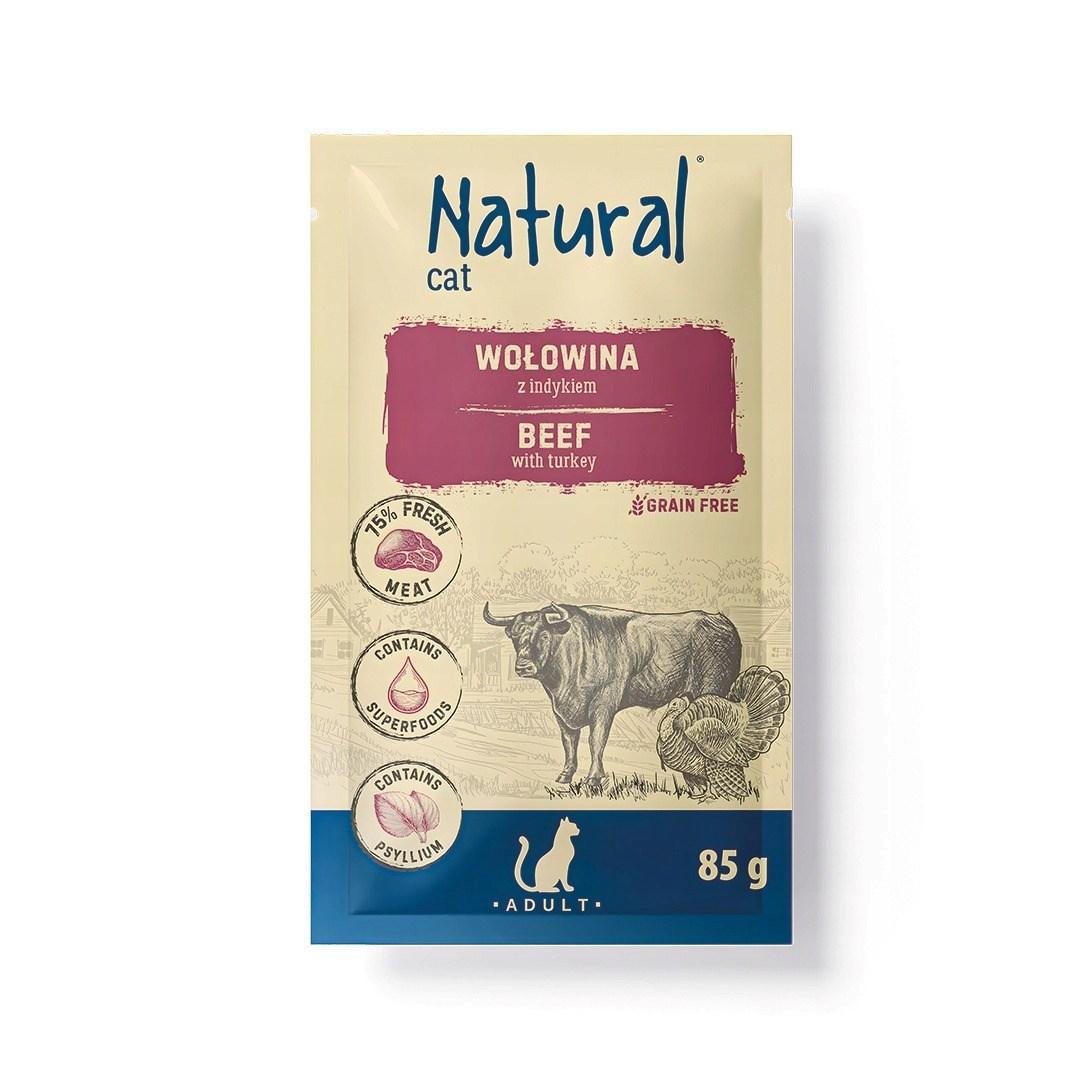 Natural oksekød med kalkun vådfoder til kat 85 g