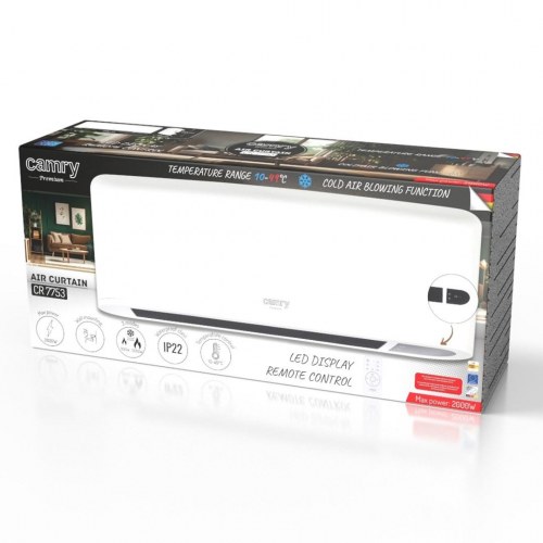 Adler AD 7753 luftgardin 2000 W - sort/hvid