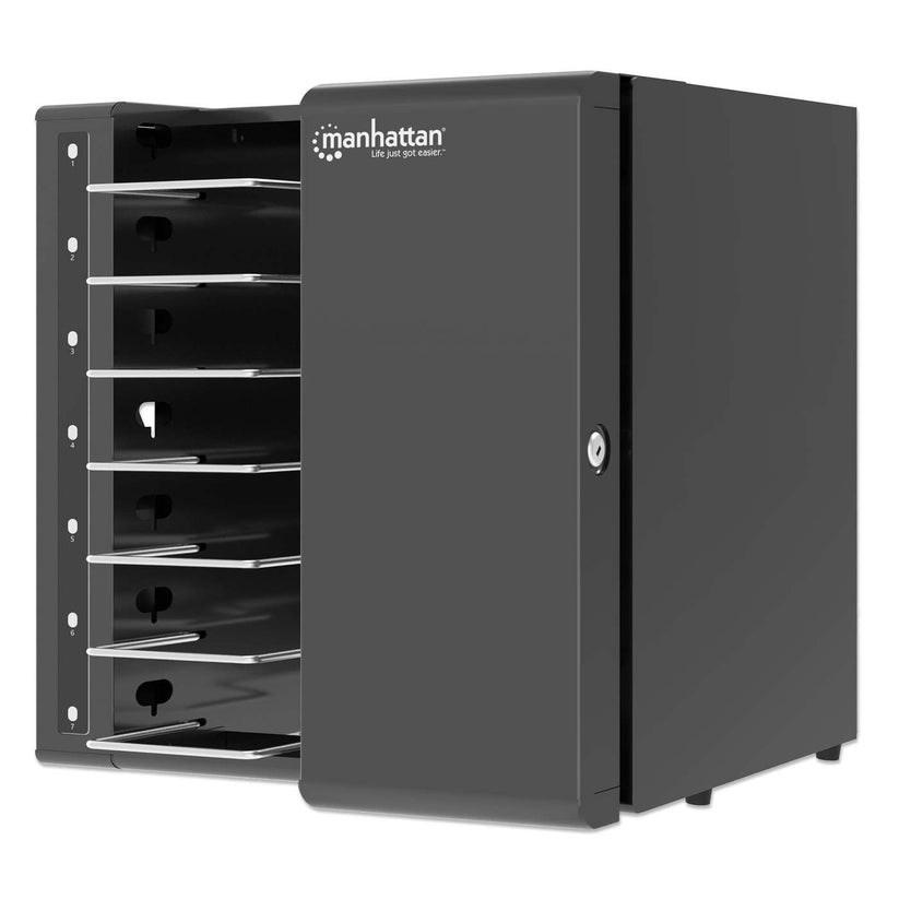 Manhattan laptop-opladningsskab til skrivebord 7 rum USB-C 65 W 16"