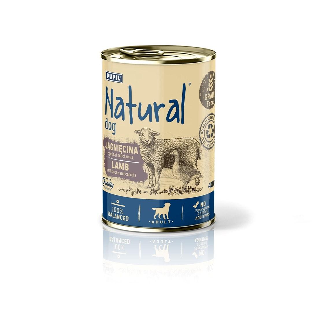 NATURAL vådfoder til hund med lam, gås og gulerødder 400 g