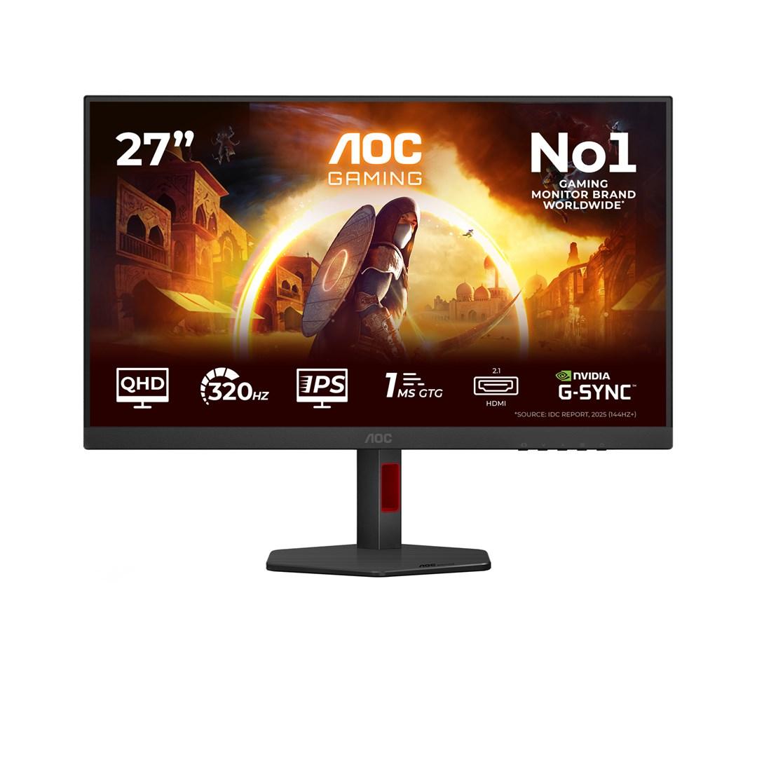 AOC Q27G4SRU 27" gaming skærm - QHD, 320 Hz, sort/rød