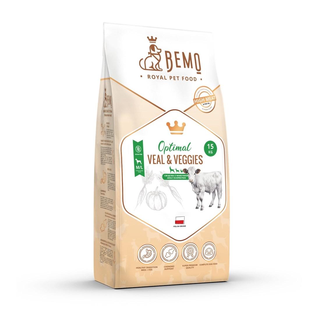 BEMO Optimal Kalv & Grøntsager Medium/Large tørfoder til hund 15 kg