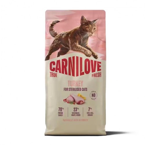 CARNILOVE True Fresh kalkun til steriliserede katte tørfoder 400 g