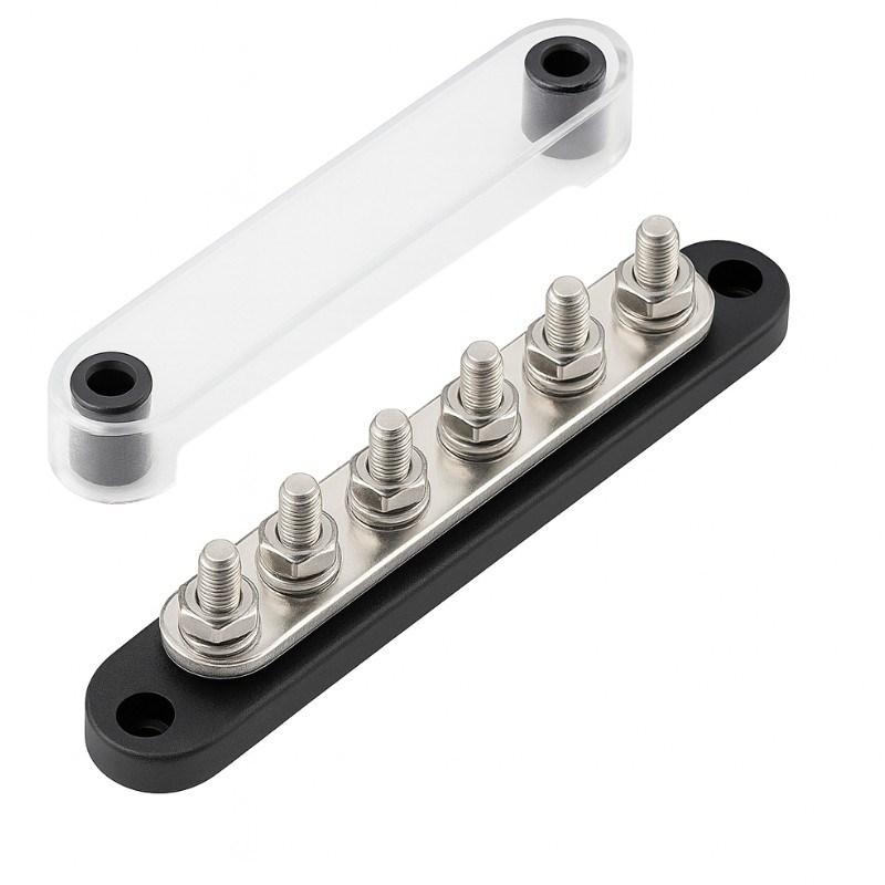 Samleskinne 48 V 150 A 6-polet M8