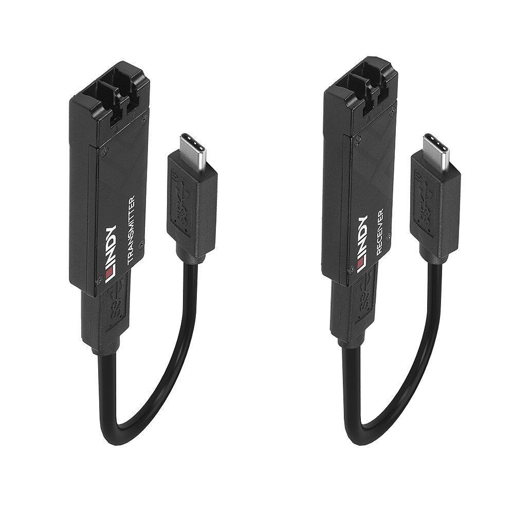 Lindy 100 m fiberoptisk USB 3.2 Type C-forlænger