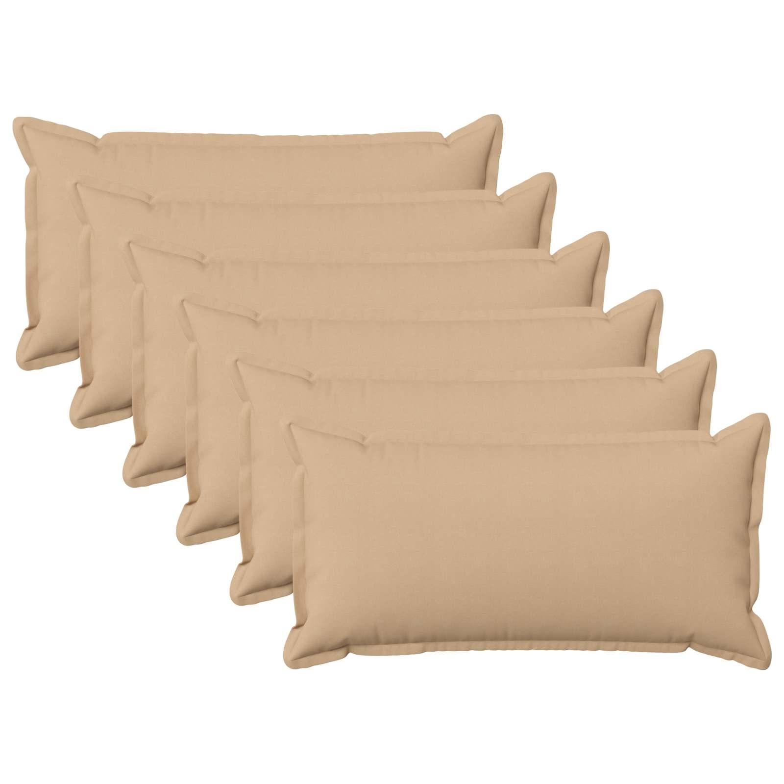 Pyntepuder med fyld HOUTEN 6 stk. 40 x 80 cm cremefarvet faux linned