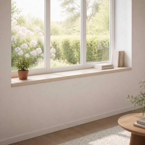 Vindueskarme 2 stk. hvid 140 x 25 x 2 cm i massivt egetræ