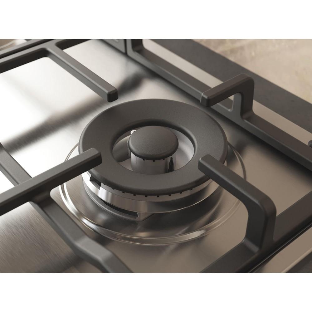 Whirlpool TGML 661 IX R indbygningskogeplade i rustfrit stål 58 cm gas med 4 blus