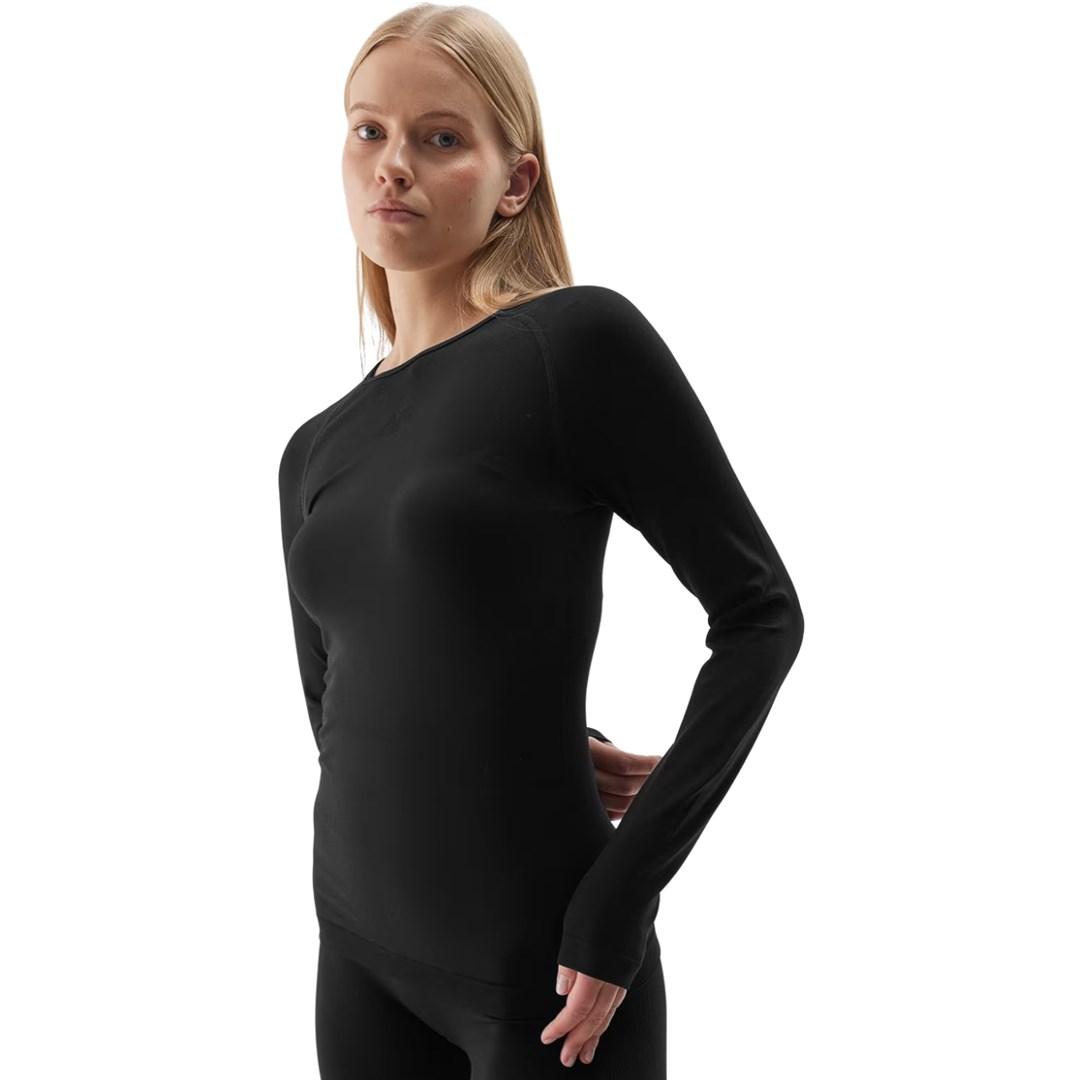 4F termoaktiv dame T-shirt med lange ærmer F152 - dyb sort, M/L