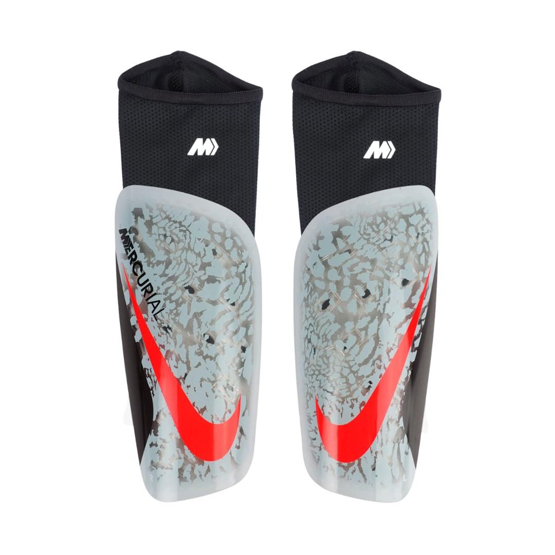Nike Mercurial Lite fodbold benskinner med sleeves - grå/sort, str. L