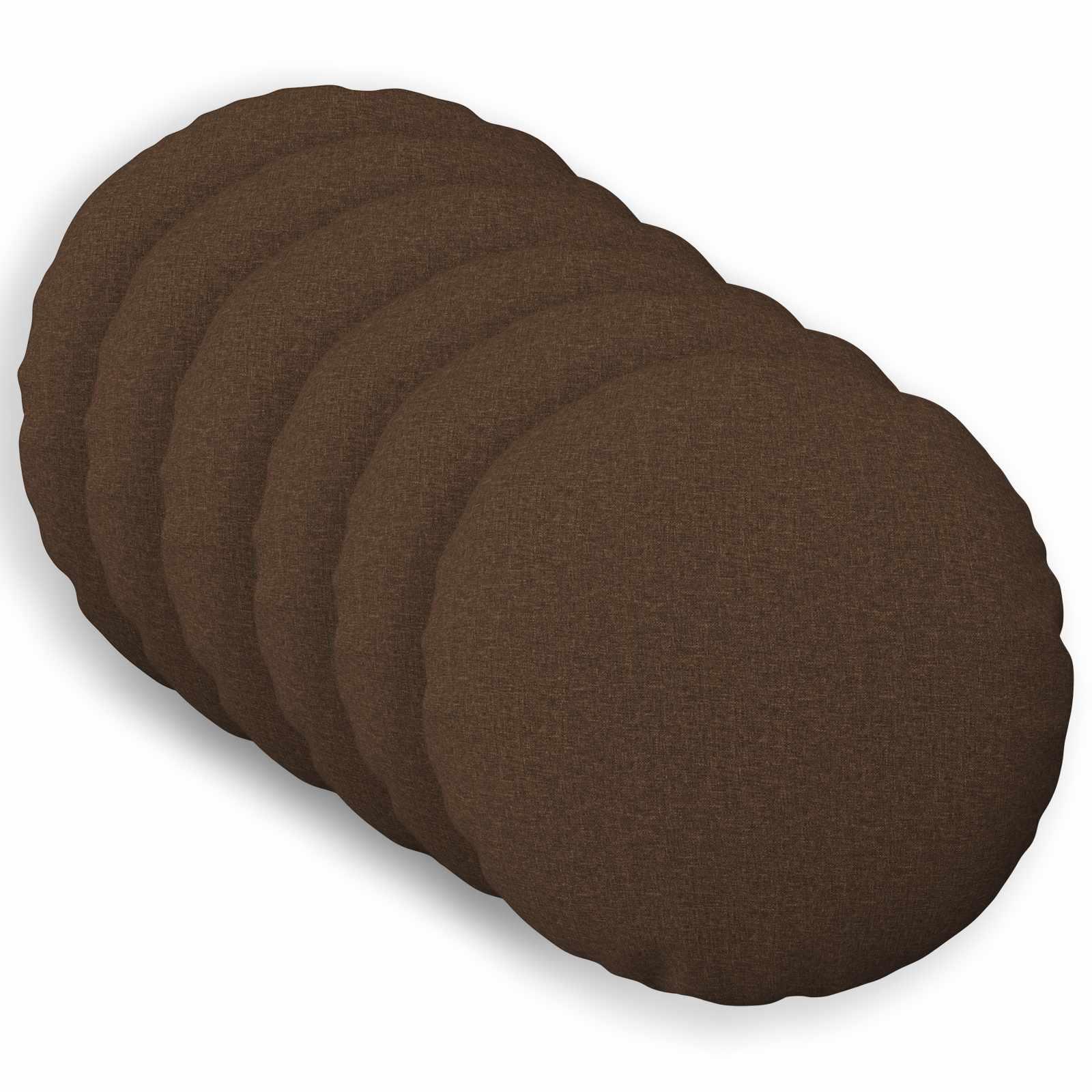 vidaXL Pudebetræk 6 stk. HEERLEN Brun Dia. 40 cm Stof