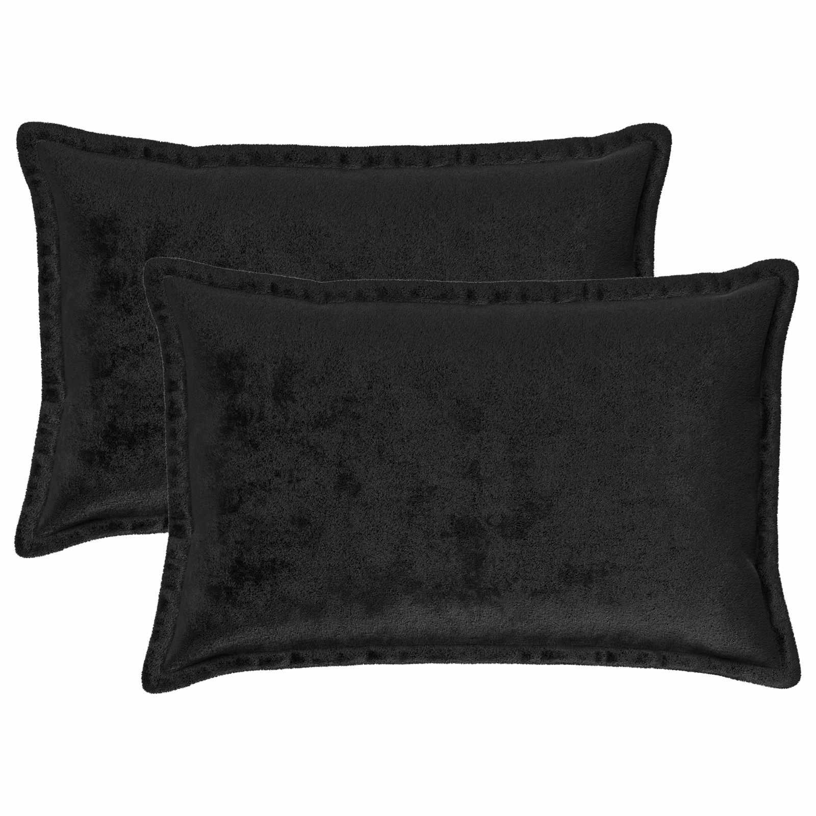 vidaXL Pudebetræk 2 stk. HOUTEN Sort 40 x 60 cm Flannel