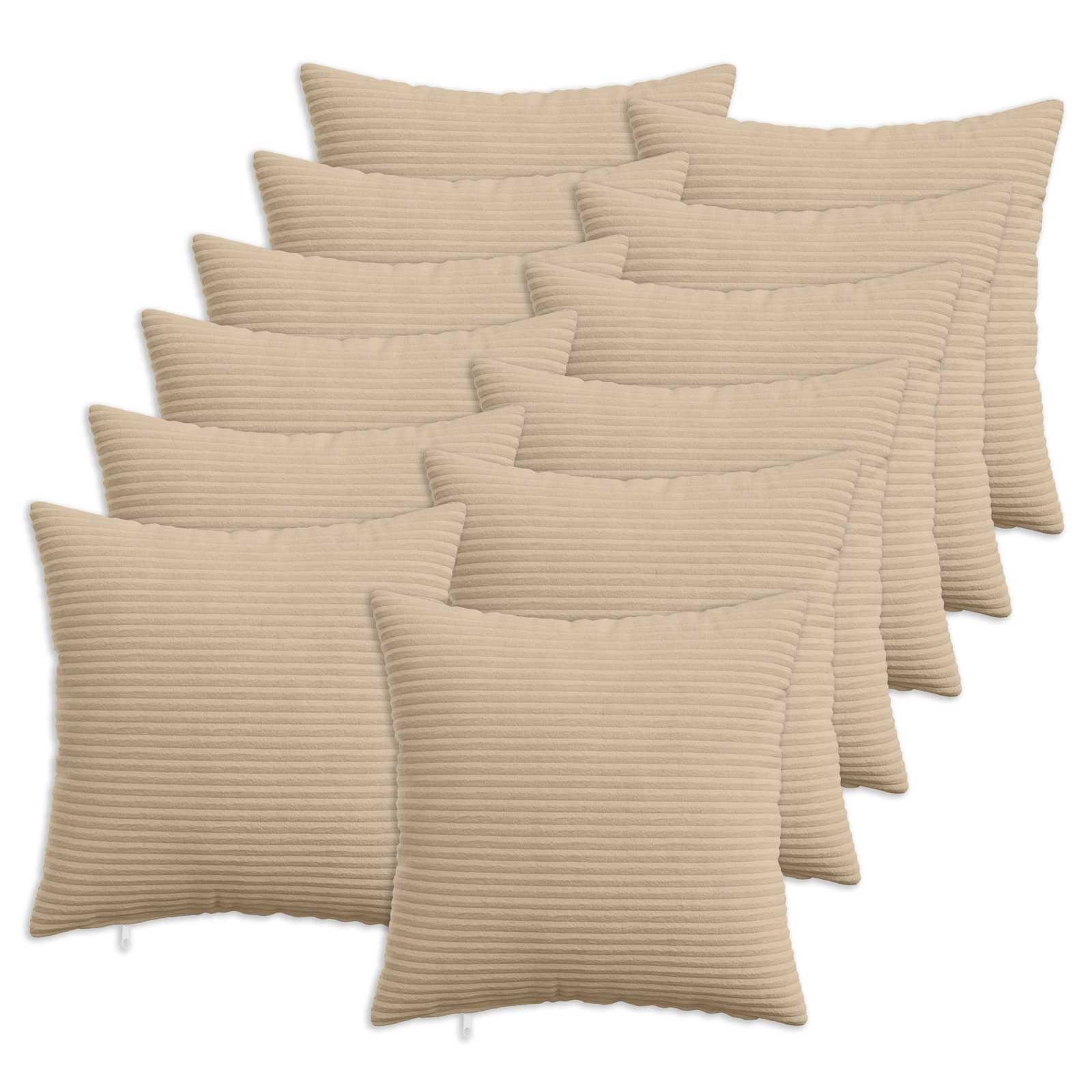 vidaXL Pudebetræk 12 stk. HEERLEN Gråbrun 45 x 45 cm cordfløjl