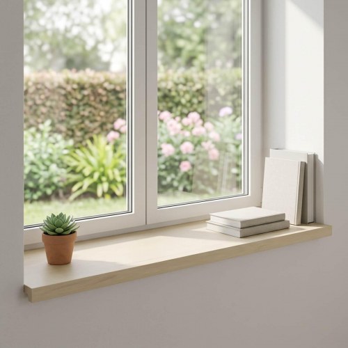 Vindueskarme 2 stk. hvid 90 x 40 x 2 cm i massivt egetræ