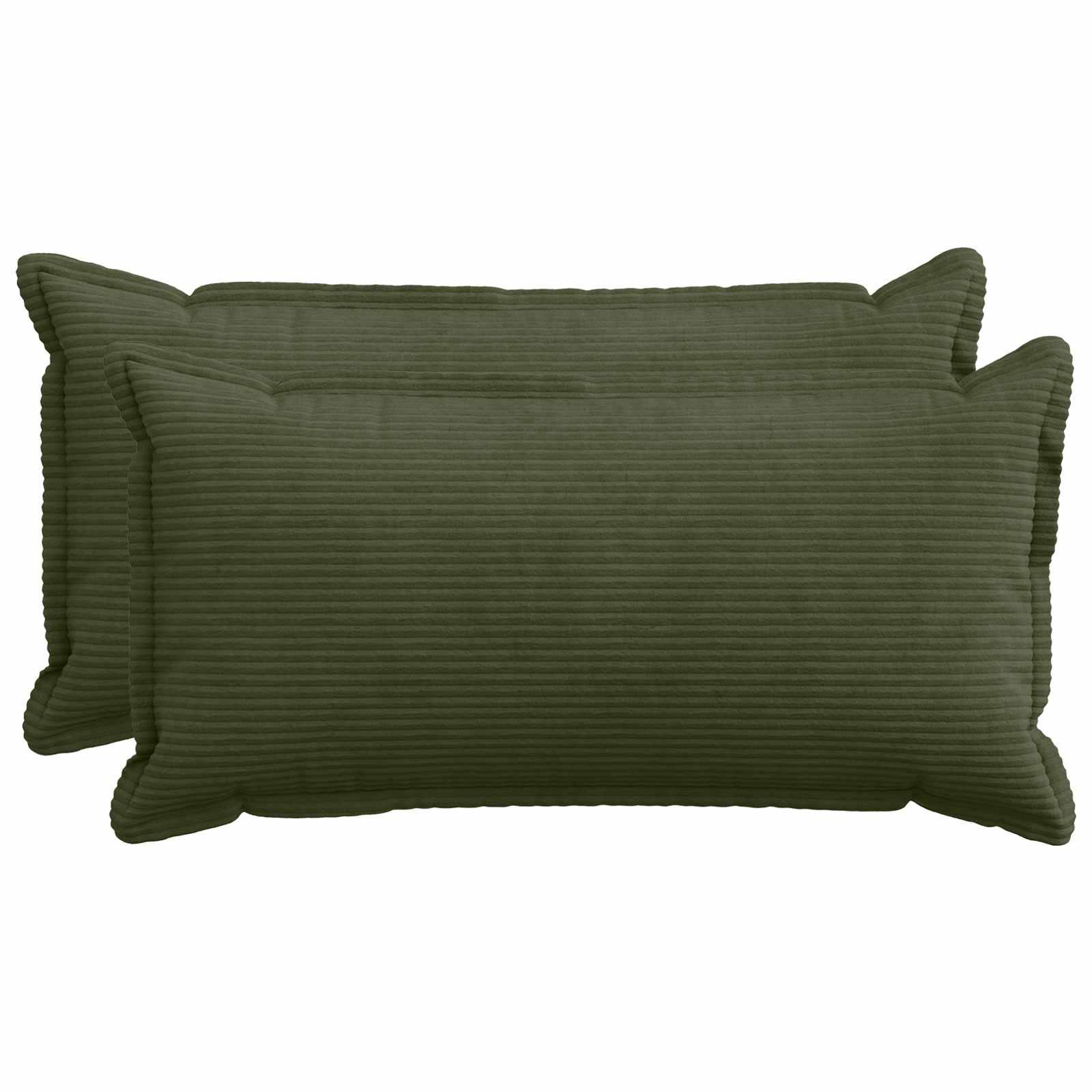 vidaXL Pudebetræk 2 stk. HOUTEN Grøn 40 x 80 cm cordfløjl