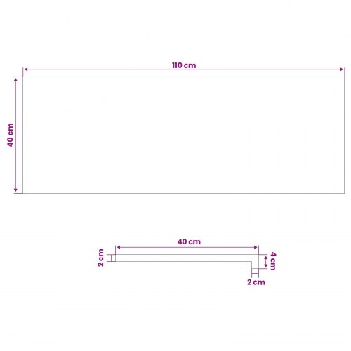 Vindueskarme 2 stk. hvid 110 x 40 x 2 cm i massivt egetræ