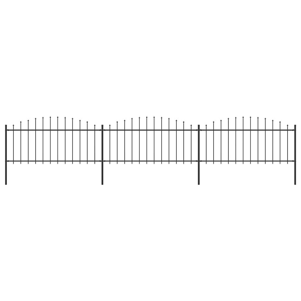 Havehegn med spydtop (0,5-0,75) x 5,1 m sort stål